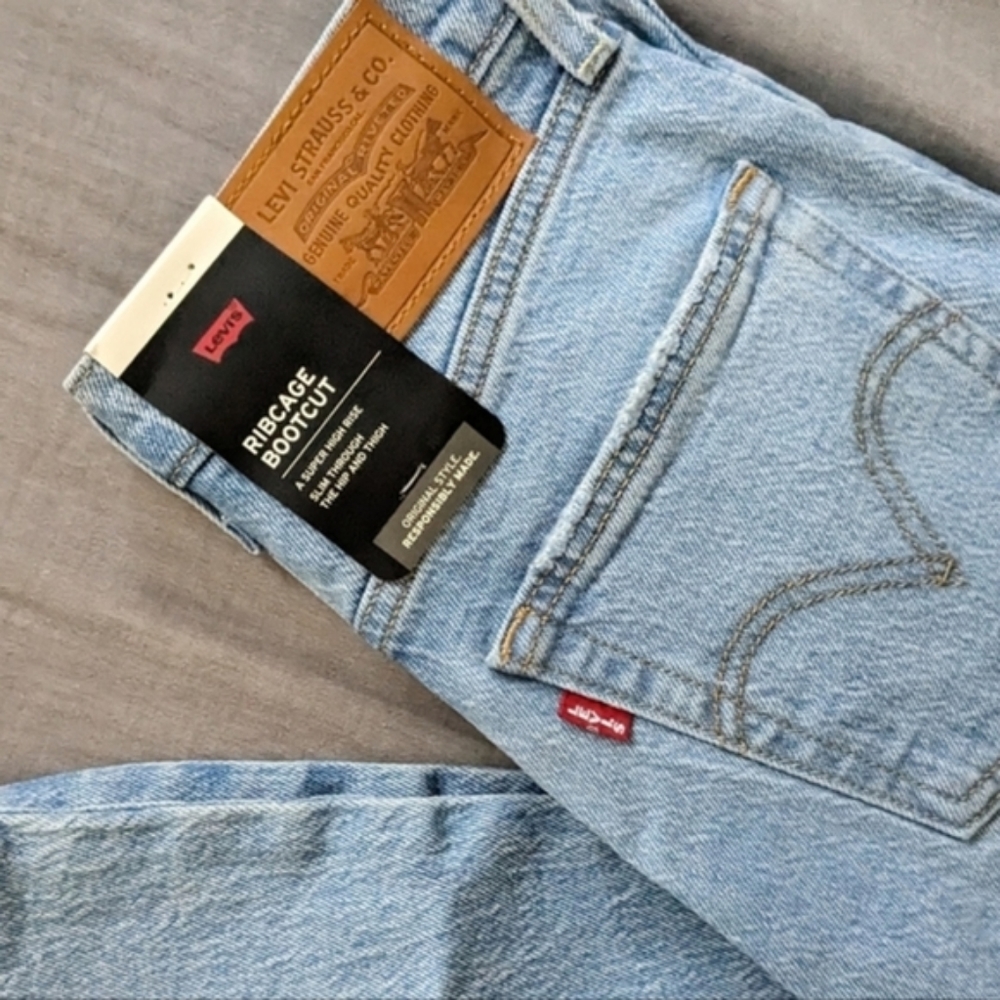 Levi's Ribcage High Rise Bootcut Jeans Samba Tango Light - Picture 10 of 10